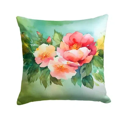 Caroline's Treasures Georgia Cherokee Rose In Watercolor Throw Pillow In Multicolor