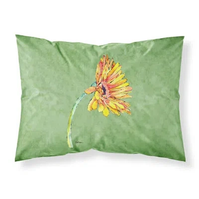 Caroline's Treasures Gerber Daisy Pillowcase In Green