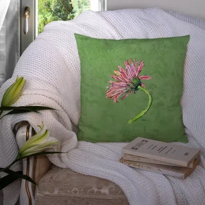 Caroline's Treasures Gerber Daisy Pink Indoor/outdoor Throw Pillow In Multicolor