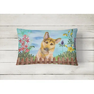 Caroline's Treasures German Shepherd Spring Indoor/outdoor Lumbar Pillow