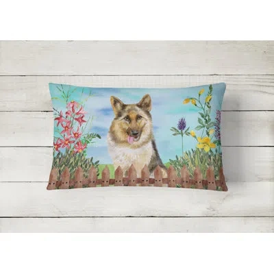 Caroline's Treasures German Shepherd Spring Indoor/outdoor Throw Pillow