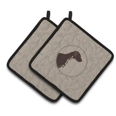 Caroline's Treasures German Shorthai Pointer In The Kitchen Potholder In Gray