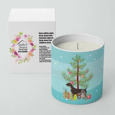 Caroline's Treasures German Shorthaired Pointer Christmas Tree 10 oz Decorative Soy Candle In Blue;green