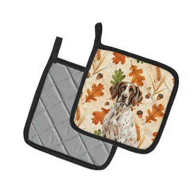 Caroline's Treasures German Shorthaired Pointer Heirloom Fall Pair Of Pot Holders In Multicolor