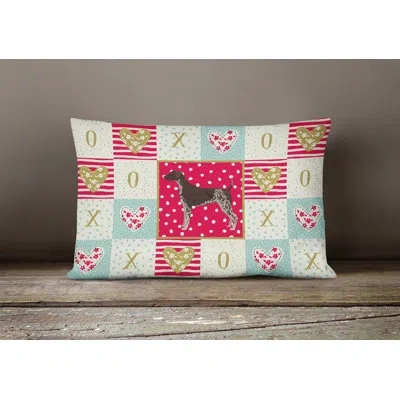 Caroline's Treasures German Shorthaired Pointer Love Indoor/outdoor Patchwork Lumbar Pillow