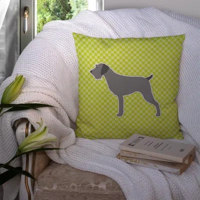 Caroline's Treasures German Wirehaired Pointer Indoor/outdoor Throw Pillow In Green