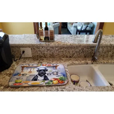 Caroline's Treasures Giant Schnauzer The Chef Dish Drying Mat In Natural