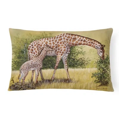 Caroline's Treasures Giraffes By Daphne Baxter Fabric Indoor/outdoor Throw Pillow