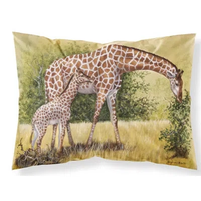 Caroline's Treasures Giraffes Pillowcase In Tan