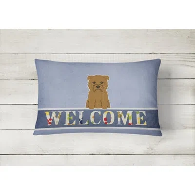 Caroline's Treasures Glen Of Imal Welcome Lumbar Pillow In Tan