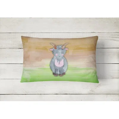 Caroline's Treasures Goat Watercolor Lumbar Pillow