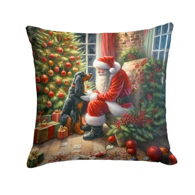 Caroline's Treasures Gordon Setter And Santa Claus Throw Pillow