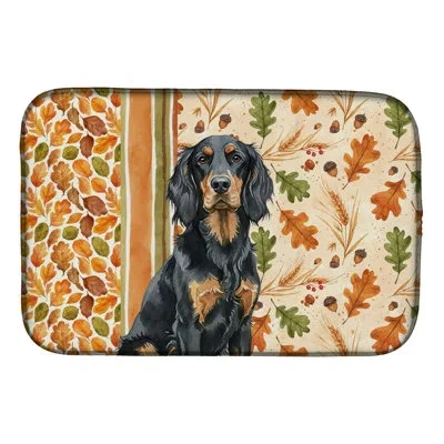 Caroline's Treasures Gordon Setter Heirloom Fall Dish Drying Mat In Natural