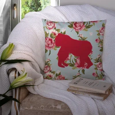Caroline's Treasures Gorilla Shabby Elegance Blue Roses Indoor/outdoor Throw Pillow