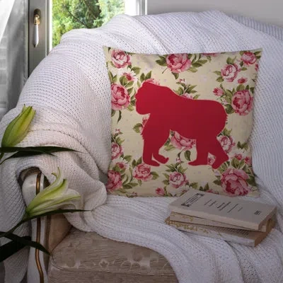 Caroline's Treasures Gorilla Shabby Elegance Yellow Roses Floral 14" Throw Pillow In Light Yellow