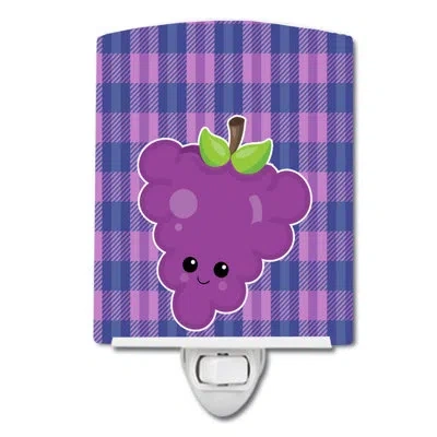 Caroline's Treasures Grape Face Ceramic Night Light In Purple