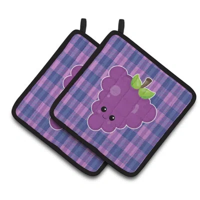 Caroline's Treasures Grape Face Potholder In Purple