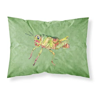 Caroline's Treasures Grasshopper On Avocado Pillowcase In Green
