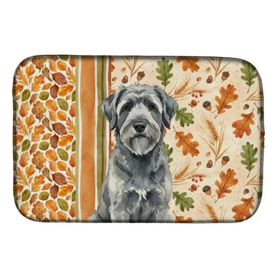 Caroline's Treasures Gray Bouvier Des Flandres Heirloom Fall Dish Drying Mat In Natural