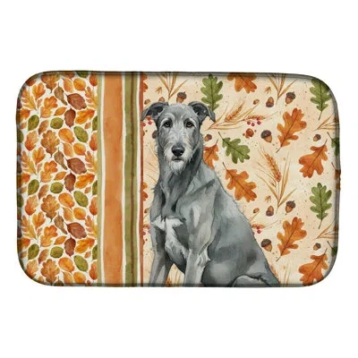 Caroline's Treasures Gray Irish Wolfhound Heirloom Fall Dish Drying Mat In Natural