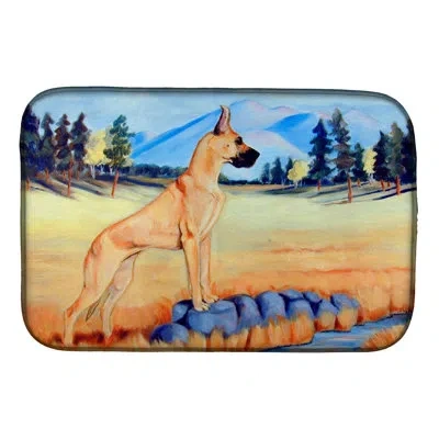 Caroline's Treasures Great Dane Drying Mat In Brown