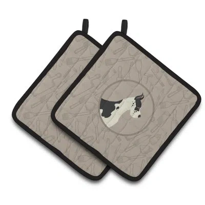 Caroline's Treasures Great Dane In The Kitchen Potholder In Black;gray