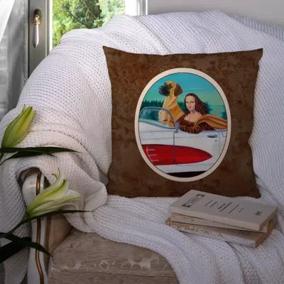 Caroline's Treasures Great Dane With Mona Lisa 14" Throw Pillow
