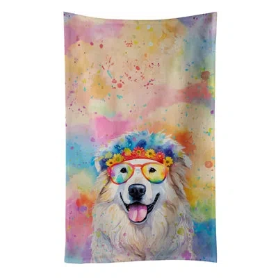 Caroline's Treasures Great Pyrenees Hippie Dawg Kitchen Towel In Multicolor