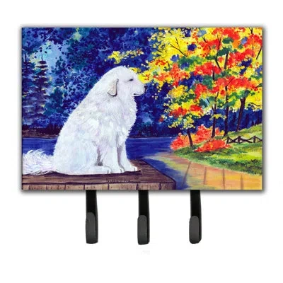 Caroline's Treasures Great Pyrenees Key Holder In Blue;white