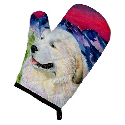 Caroline's Treasures Great Pyrenees Oven Mitt In Blue;red