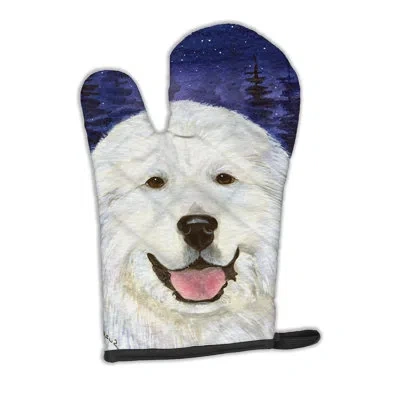 Caroline's Treasures Great Pyrenees Oven Mitt In Blue;white