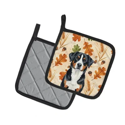 Caroline's Treasures Greater Swiss Mountain Dog Heirloom Fall Pair Of Pot Holders In Multicolor