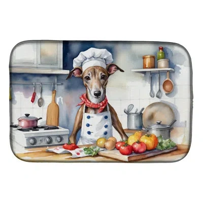 Caroline's Treasures Greyhound The Chef Dish Drying Mat In Natural
