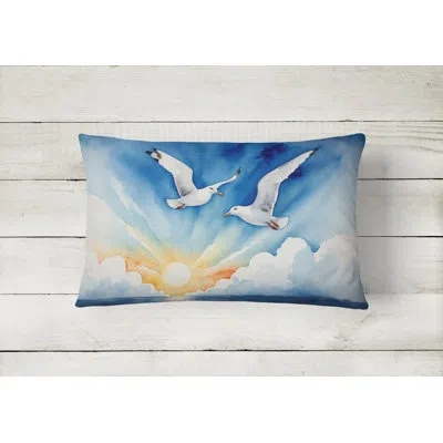 Caroline's Treasures Gulls Soaring High Throw Pillow In Multicolor