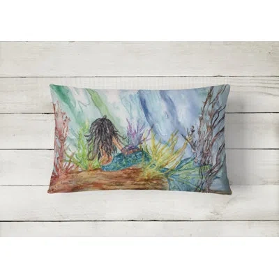 Caroline's Treasures Haired Mermaid Water Fantasy Fabric Indoor/outdoor Throw Pillow