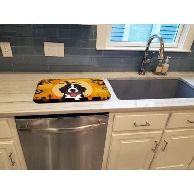 Caroline's Treasures Halloween Bernese Mountain Dog Drying Mat In Orange;orange