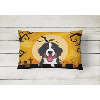 Caroline's Treasures Halloween Bernese Mountain Dog Fabric Indoor/outdoor Throw Pillow