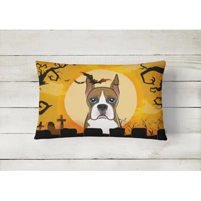 Caroline's Treasures Halloween Boxer Fabric Indoor/outdoor Throw Pillow