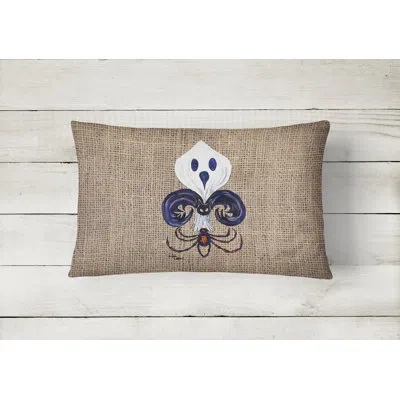 Caroline's Treasures Halloween Ghost Spider Bat Fleur De Lis Indoor/outdoor Throw Pillow