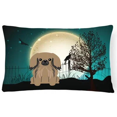 Caroline's Treasures Halloween Indoor/outdoor Lumbar Pillow In Tan