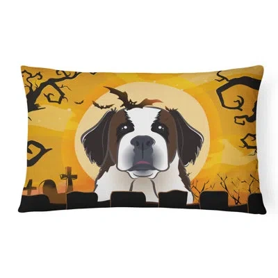 Caroline's Treasures Halloween Saint Bernard Fabric Indoor/outdoor Throw Pillow