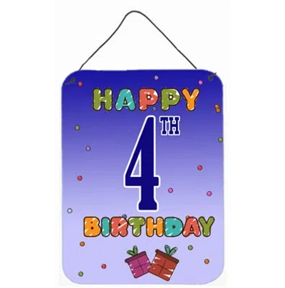 Caroline's Treasures Happy 4th Birthday By Denny Knight Textual Art Plaque