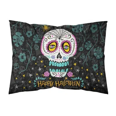Caroline's Treasures Happy Halloween Day Of The Dead Pillowcase In Black