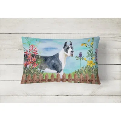 Caroline's Treasures Harlequin Great Dane Spring Indoor/outdoor Throw Pillow