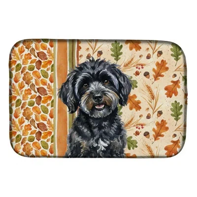 Caroline's Treasures Havanese Heirloom Fall Dish Drying Mat In Natural