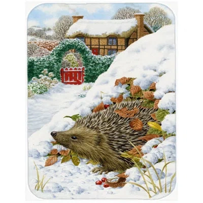 Caroline's Treasures Hedgehog Holiday Glass Cutting Board
