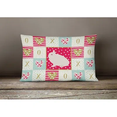 Caroline's Treasures Hermelin Rabbit Love Outdoor Rectangular Cushion With Filling