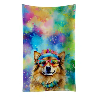 Caroline's Treasures Hippie Dawg Kitchen Towel In Multicolor
