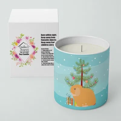 Caroline's Treasures Holland Lop Rabbit Christmas 10 oz Decorative Soy Candle In Blue