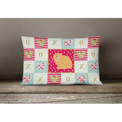 Caroline's Treasures Holland Lop Rabbit Love Outdoor Rectangular Cushion With Filling